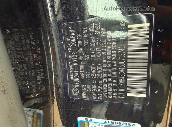 KM8J3CA45JU713741 2018 HYUNDAI TUCSON Black 