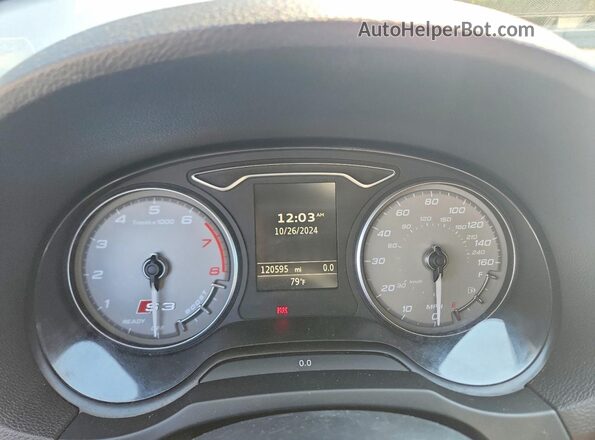 WAUB1GFF1G1100166 2016 AUDI S3 White Вид задніх сидінь