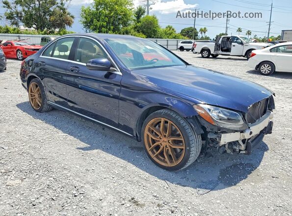 55SWF4JB4GU127862 2016 MERCEDES-BENZ C Blue Դիմացի տեսք