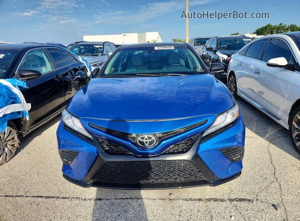 4T1B61HK5JU067654 2018 TOYOTA CAMRY Blue უკანა ხედი