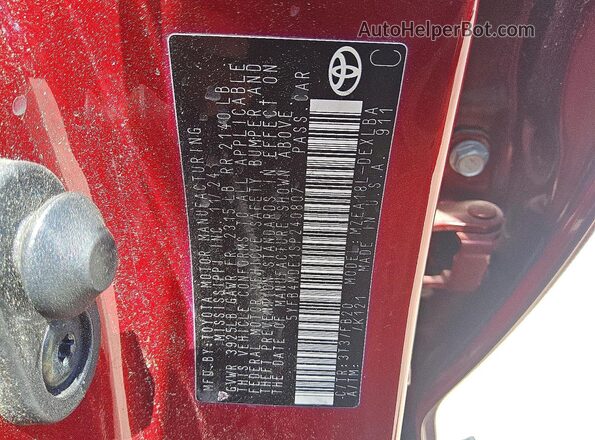 5YFB4MDE1SP240807 2025 TOYOTA COROLLA Красный Вид подкапотного пространства