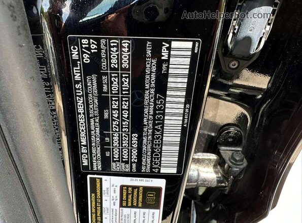 4JGED6EB3KA131357 2019 MERCEDES-BENZ GLE-CLASS Черный 