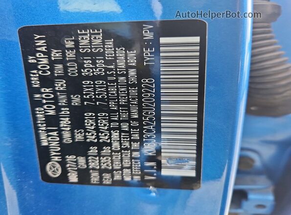 KM8J3CA25GU209228 2016 HYUNDAI TUCSON Blue 