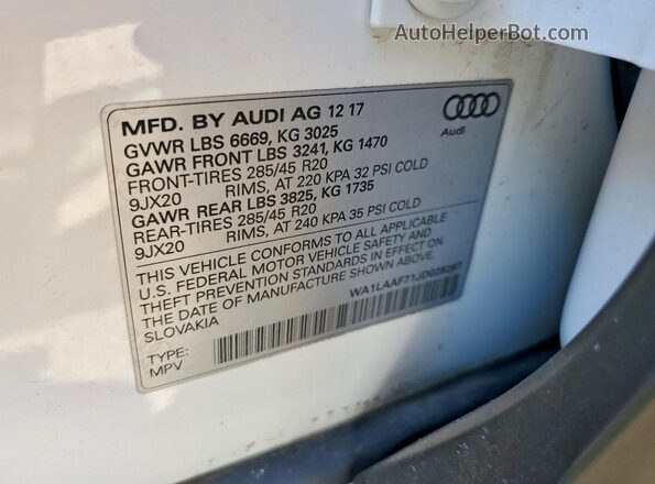 WA1LAAF71JD028267 2018 AUDI Q7 White Սալոնի 360 աստիճան տեսք