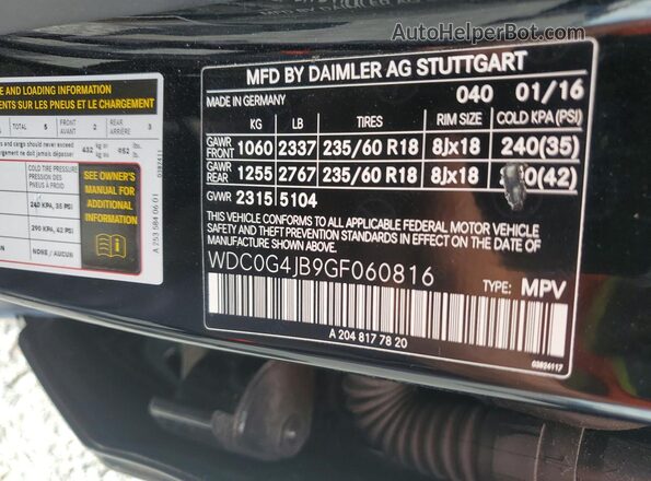 WDC0G4JB9GF060816 2016 MERCEDES-BENZ GLC-CLASS Black Vista interior de 360 grados