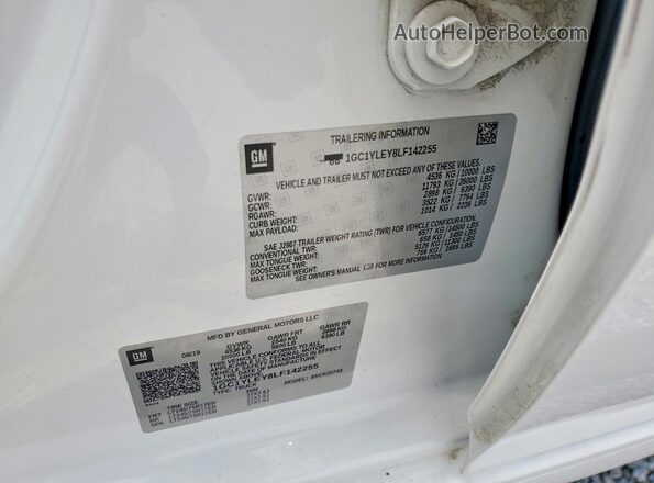 1GC1YLEY8LF142255 2020 CHEVROLET SILVERADO White 