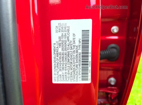 5FNYG1H83SB029382 2025 HONDA PILOT Red 