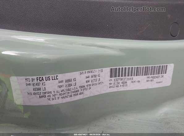 3C3CFFBR1GT191018 2016 FIAT 500 Green Вид підкапотного простору