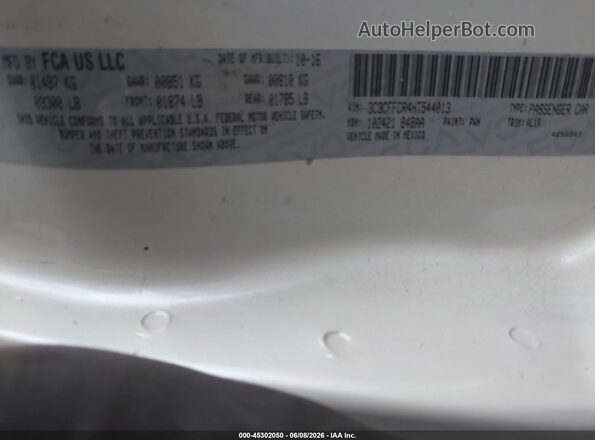3C3CFFCR4HT544013 2017 FIAT 500 White Вид підкапотного простору