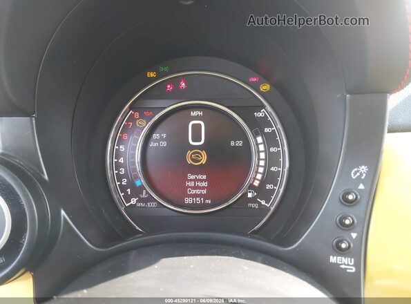 3C3CFFFH9GT161606 2016 FIAT 500 Yellow Հետևի նստատեղերի տեսք