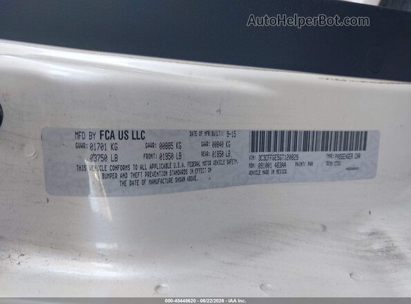 3C3CFFGE5GT120829 2016 FIAT 500E White Вид підкапотного простору