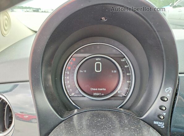 3C3CFFKH3JT420863 2018 FIAT 500 Gray Instrument cluster view
