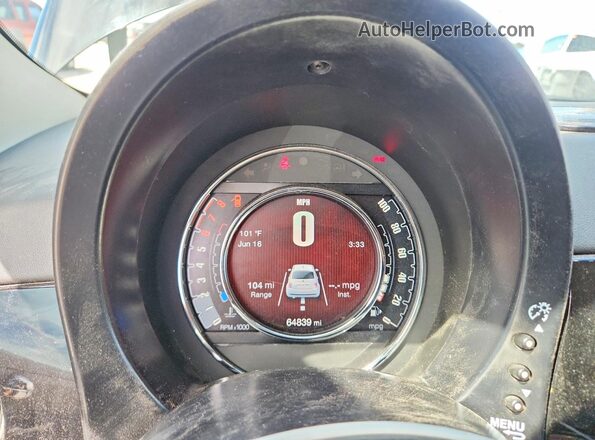 3C3CFFKR4HT553764 2017 FIAT 500 Black Սարքավորումների վահանակի տեսք