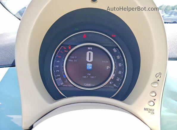 3C3CFFKR4HT556339 2017 FIAT 500 Бирюзовый Вид щитка приборов