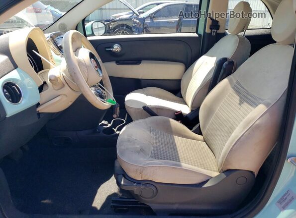 3C3CFFKR4HT556339 2017 FIAT 500 Бирюзовый Вид салона спереди