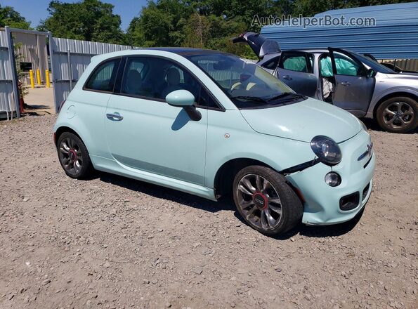 3C3CFFKR4HT556339 2017 FIAT 500 Бирюзовый Передняя правая четверть