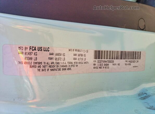 3C3CFFKR4HT556339 2017 FIAT 500 Бирюзовый Вид подкапотного пространства