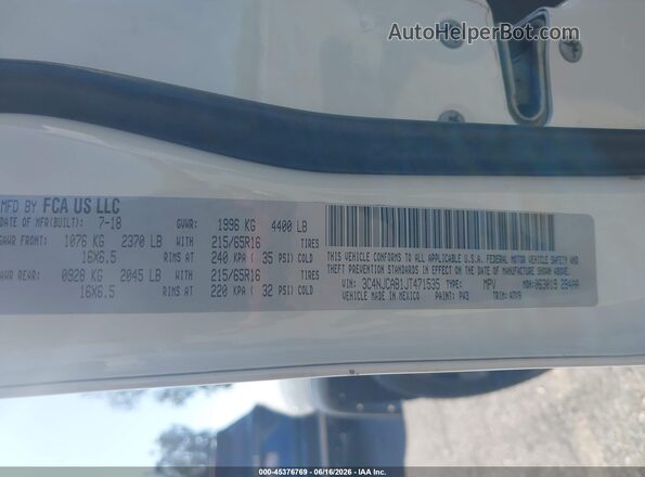 3C4NJCAB1JT471535 2018 JEEP COMPASS White Engine compartment view