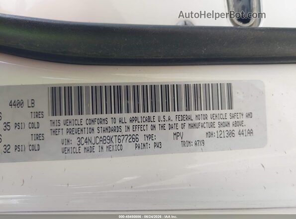 3C4NJCAB9KT677266 2019 JEEP COMPASS White Vista del compartimento del motor