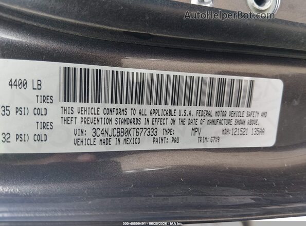 3C4NJCBB0KT677333 2019 JEEP COMPASS Gray Вид підкапотного простору