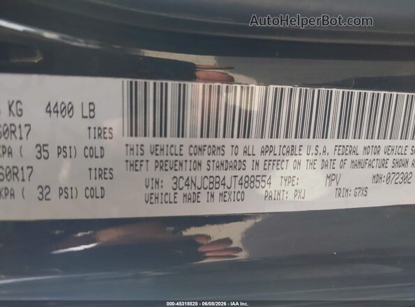 3C4NJCBB4JT488554 2018 JEEP COMPASS Black Շարժիչի բաժամունքի տեսք