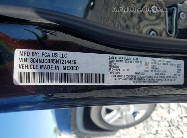 3C4NJCBB5NT214446 2022 JEEP COMPASS Black Вид наклейки з VIN-кодом