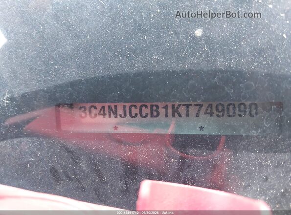 3C4NJCCB1KT749090 2019 JEEP COMPASS Gray 