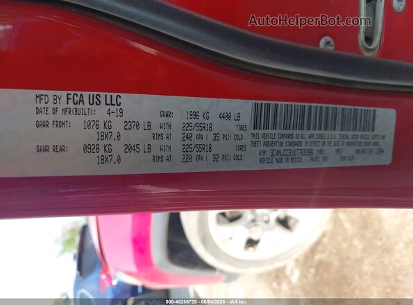 3C4NJCCB1KT769386 2019 JEEP COMPASS Красный Вид подкапотного пространства