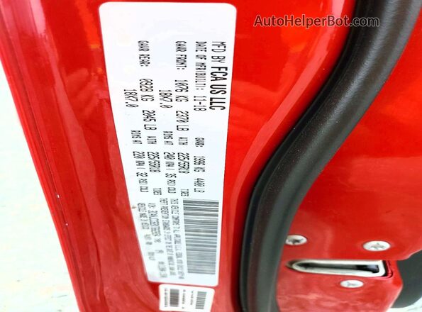 3C4NJCCB2KT662654 2019 JEEP COMPASS Red Вид наклейки з VIN-кодом