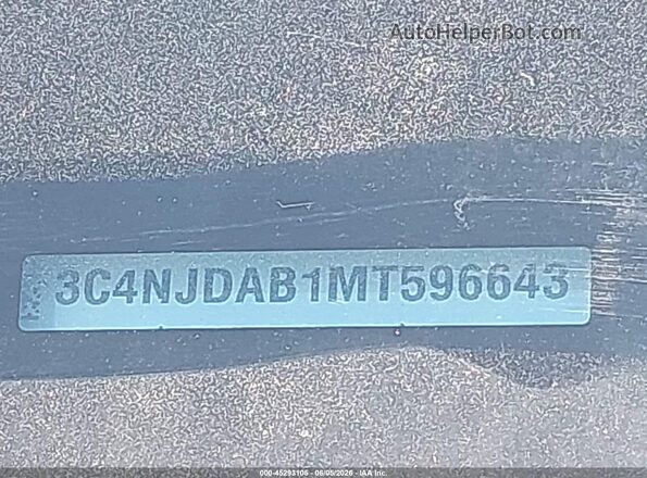 3C4NJDAB1MT596643 2021 JEEP COMPASS Черный Вид подкапотного пространства