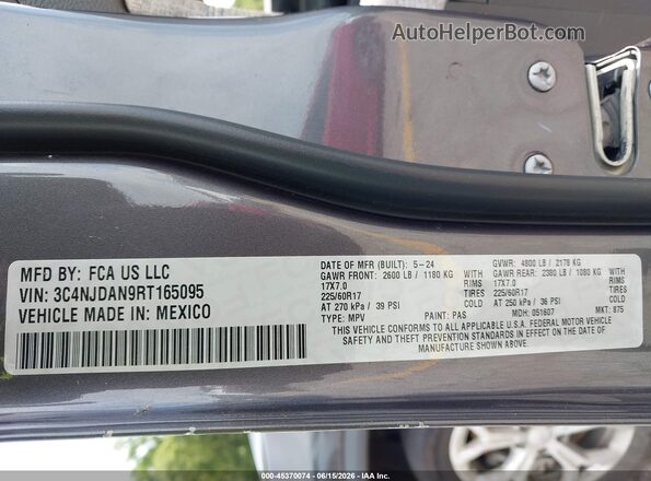 3C4NJDAN9RT165095 2024 JEEP COMPASS Black Vista del compartimento del motor