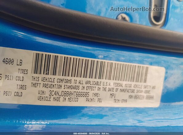 3C4NJDBB0HT666685 2017 JEEP NEW COMPASS Blue Engine compartment view