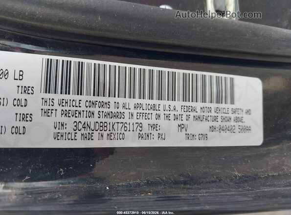 3C4NJDBB1KT761179 2019 JEEP COMPASS Black Вид підкапотного простору