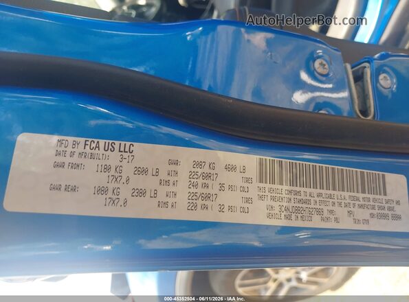 3C4NJDBB2HT627869 2017 JEEP NEW COMPASS Blue Շարժիչի բաժամունքի տեսք