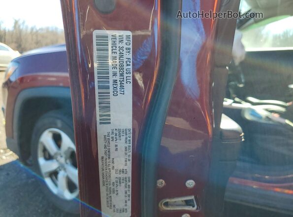 3C4NJDBB2MT544677 2021 JEEP COMPASS Maroon VIN sticker view