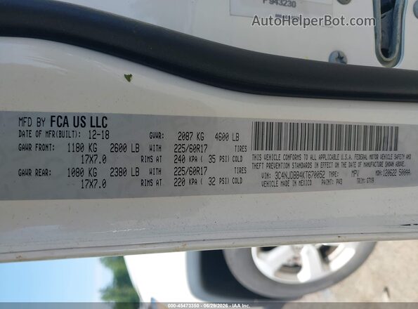 3C4NJDBB4KT670052 2019 JEEP COMPASS White Engine compartment view