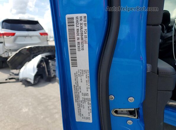 3C4NJDBB4MT537410 2021 JEEP COMPASS Blue Widok naklejki z numerem VIN
