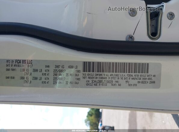 3C4NJDBB5JT150229 2018 JEEP COMPASS White Вид підкапотного простору