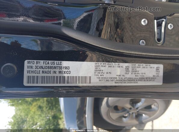 3C4NJDBB5MT551963 2021 JEEP COMPASS Black Вид підкапотного простору