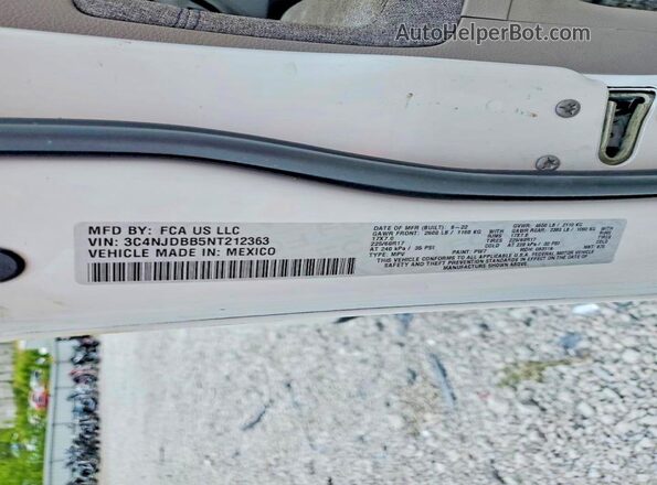 3C4NJDBB5NT212363 2022 JEEP COMPASS Белый Вид наклейки с VIN-кодом