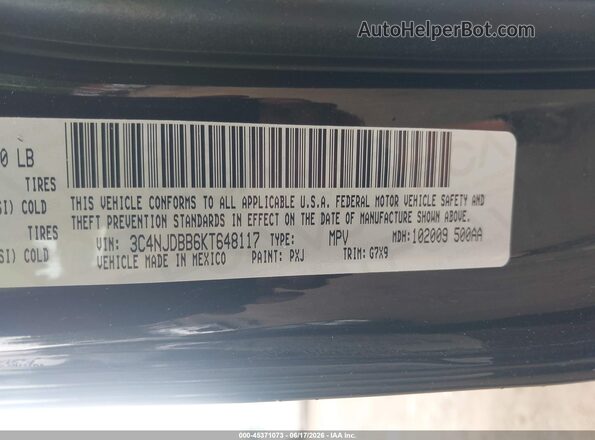 3C4NJDBB6KT648117 2019 JEEP COMPASS Black Вид підкапотного простору