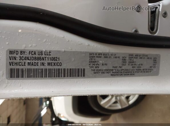 3C4NJDBB6NT110621 2022 JEEP COMPASS White Շարժիչի բաժամունքի տեսք