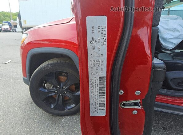 3C4NJDBB7KT827721 2019 JEEP COMPASS Red VIN კოდის სტიკერის ხედი