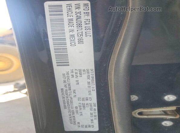 3C4NJDBB7LT251680 2020 JEEP COMPASS Black Vista de la etiqueta del VIN