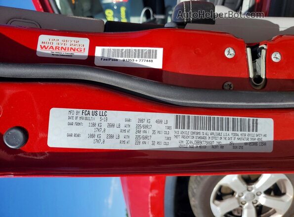 3C4NJDBB9KT790607 2019 JEEP COMPASS Red 