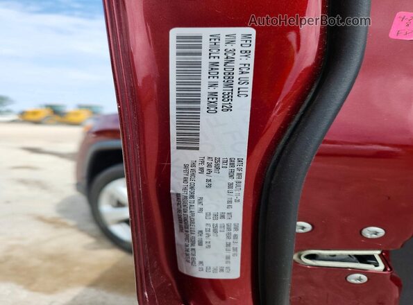 3C4NJDBB9MT555126 2021 JEEP COMPASS Burgundy VIN կոդի պիտակի տեսք