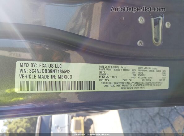 3C4NJDBB9NT186592 2022 JEEP COMPASS Gray Vista del compartimento del motor