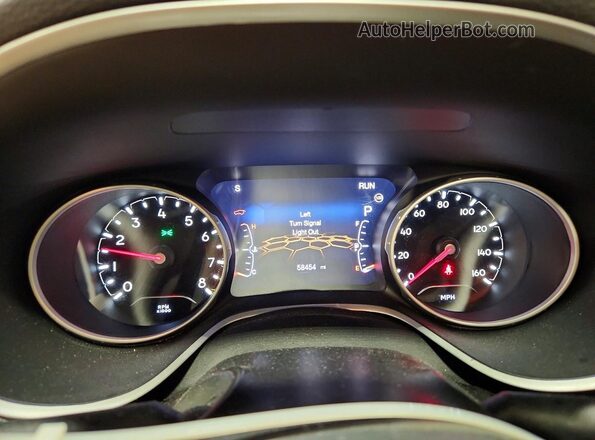 3C4NJDBBXKT601821 2019 JEEP COMPASS Red Instrument cluster view