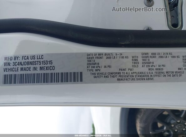 3C4NJDBN0ST515315 2025 JEEP COMPASS White Вид підкапотного простору