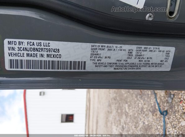 3C4NJDBN2RT597428 2024 JEEP COMPASS Black Vista del compartimento del motor